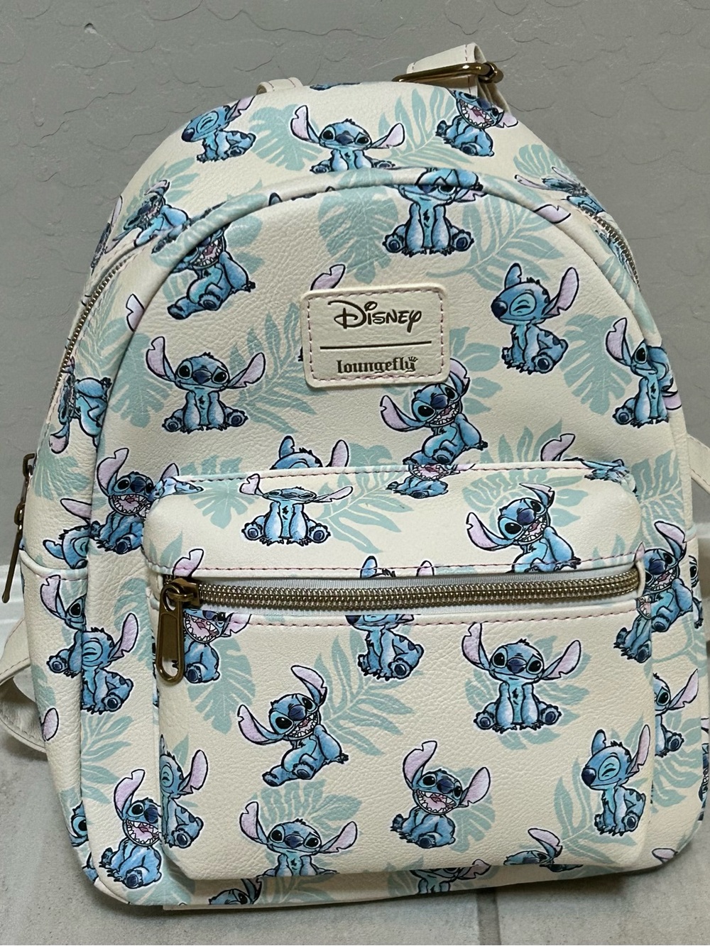 Loungefly  Cream & Blue Stitch Mini Backpack